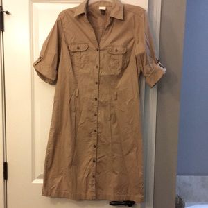 Khaki Button Down Dress